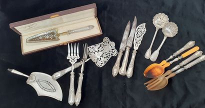 Set of silver service cutlery, silver filled...
