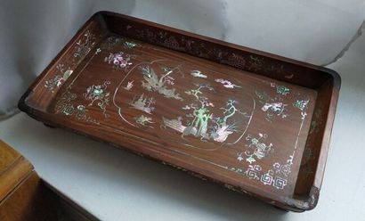 Wooden liquor cabinet with mother-of-pearl...