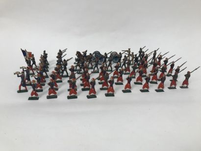 Lot of four sets of lead soldiers of the...
