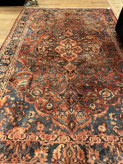 Mesched carpet (cotton warp and weft, wool...
