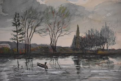 GREGH***

River Landscape

Ink and watercolour...