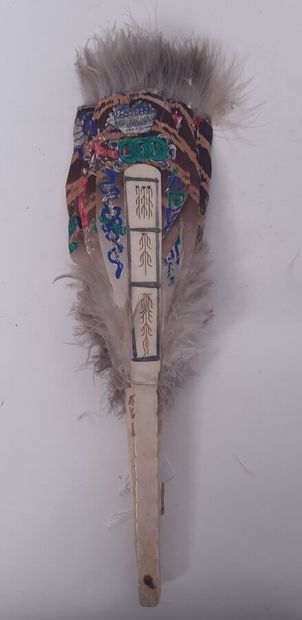 CHINA

Bone fan with feathers and painted...