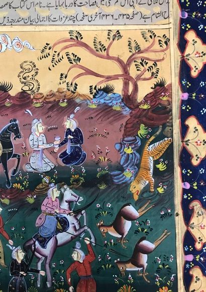 Pair of Indo-Persian miniatures. Gouache,...