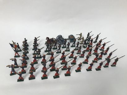 Lot of four sets of lead soldiers of the...