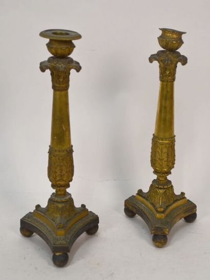 Pair of gilt bronze torches 

Restoration...