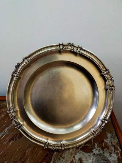 Two silver dishes: one round and one oval...