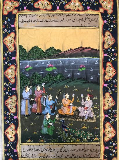 Pair of Indo-Persian miniatures. Gouache,...