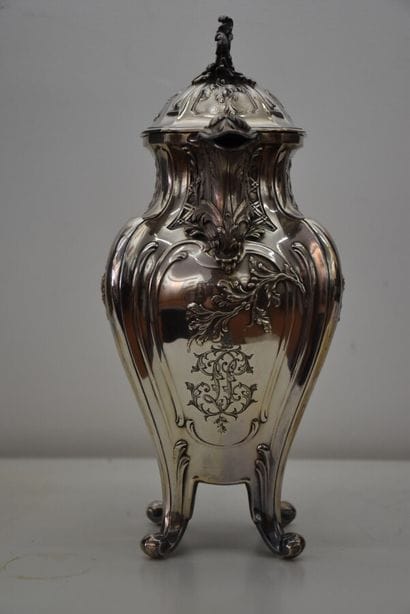 Louis XV style silver quadrengular coffee...