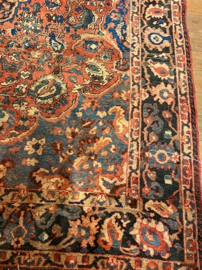 Mesched carpet (cotton warp and weft, wool...