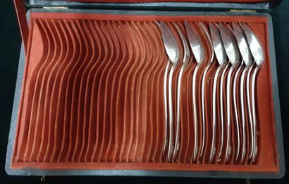 Twelve silver dessert spoons, Nepvou de Carfort...