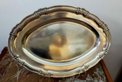 Two silver dishes: one round and one oval...
