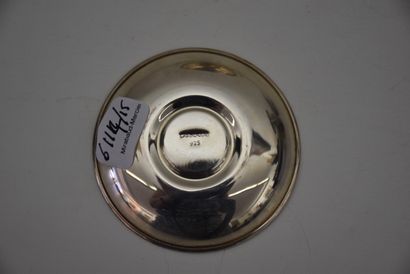 Hand candlestick in silver with guilloche...