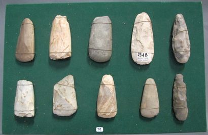 NEOLITHIC

Panel of seven polished flint...