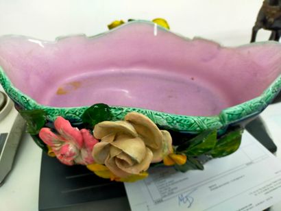 Earthenware pot and planter cover with flowers...