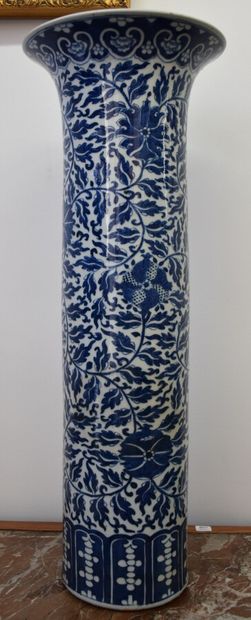CHINA

Large scroll vase with blue and white...