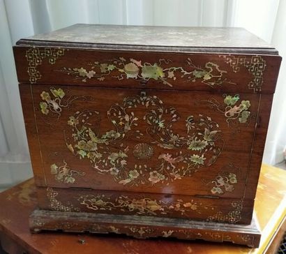 Wooden liquor cabinet with mother-of-pearl...