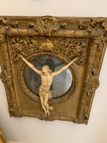Christ in ivory presented in a frame transformed...