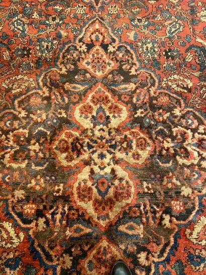 Mesched carpet (cotton warp and weft, wool...