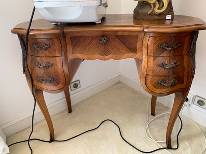 Veneer and marquetry dresser with floral...