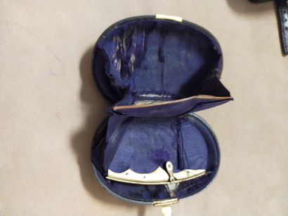 Oval tortoise shell purse decorated with...