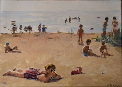 KOSTIENKO

Beach scene, 1964

Oil on board...