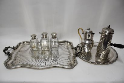 Silver plated lot including: a tray with...