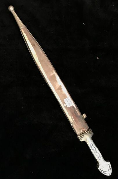 Kinjal dagger in silver and metal decorated...