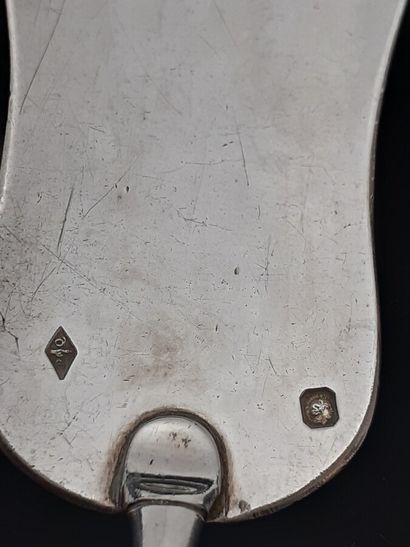 Set of four small silver cutlery, ivory handle,...