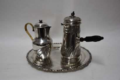 Silver plated lot including: a tray with...