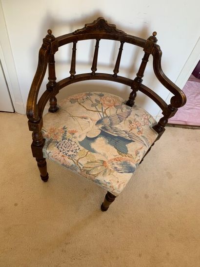 Pair of low-backed armchairs with bars, the...