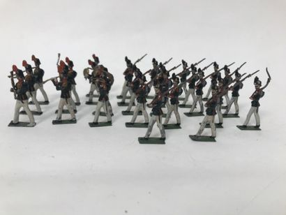 Lot of four sets of lead soldiers of the...