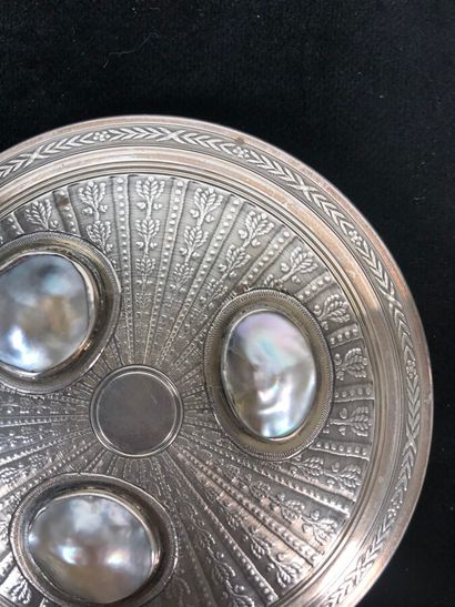 A silver and vermeil bonbonnière with incised...