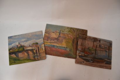 A. PRIVAT

Set of watercolors and 12 panels...