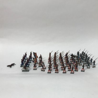 Large lot of lead soldiers of the French...
