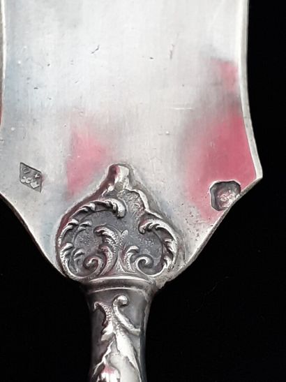 Set of serving utensils in a case, silver-plated...