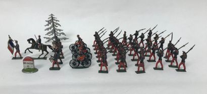 Lot of four sets of lead soldiers of the...