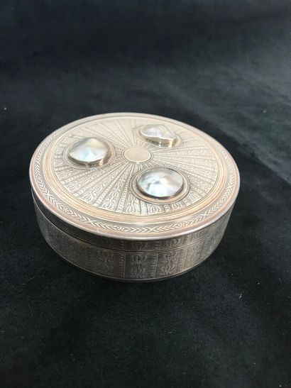 A silver and vermeil bonbonnière with incised...