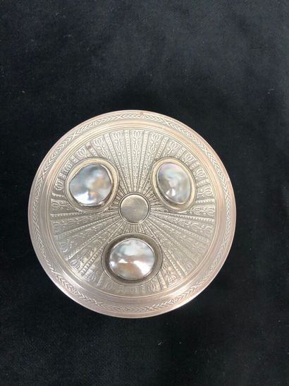 A silver and vermeil bonbonnière with incised...