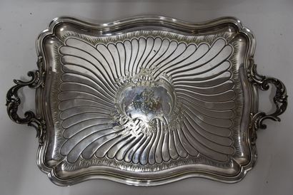 Silver plated lot including: a tray with...