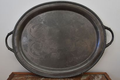 Pewter tray with two handles

Width : 59...