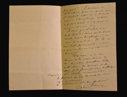 FAURÉ (Gabriel). 2 lettres a. s.



1 p....