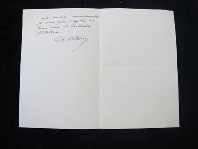 PÉTAIN (Philippe). Lettre autographe signée...