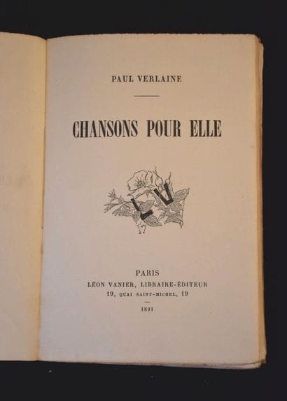 VERLAINE (Paul). Chansons pour elle. Paris,...