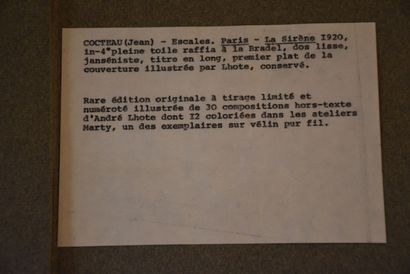 COCTEAU (Jean). Escales. Paris, La Sirène,...