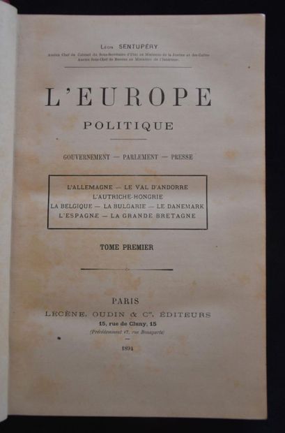 FAURE (Félix)]. SENTUPERY (Léon). L'Europe...