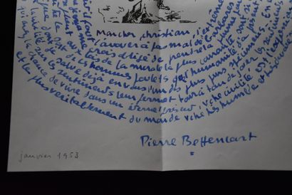 AUTOGRAPHES. BETTENCOURT (Pierre). 3 lettres...