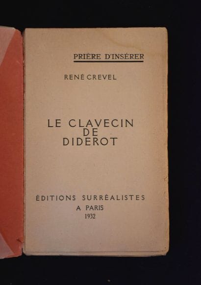 CREVEL (René). Le Clavecin de Diderot. Paris,...