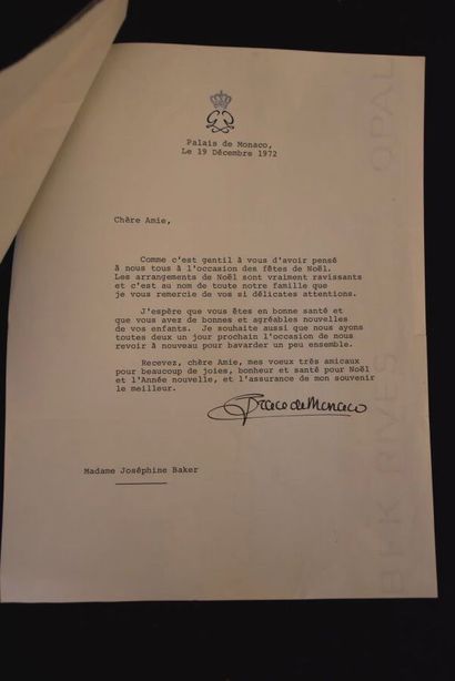 BAKER (Joséphine). Correspondance politique...