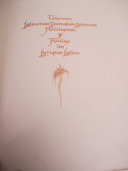 LAMBERT (André). Florilège des lyriques latins....