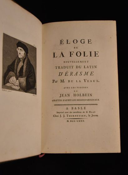 ÉRASME. Éloge de la Folie. Bâle. J. J. Thurneysen,...
